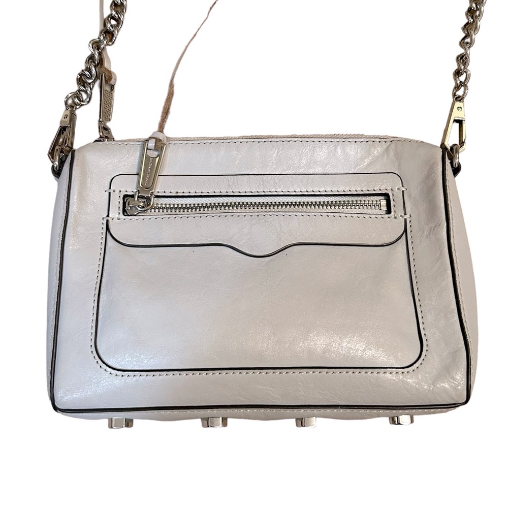 Rebecca Minkoff White Leather Crossbody Bag with Chain Strap - Picture 7 of 8